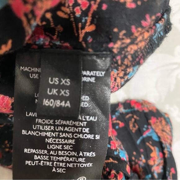 Free People Monica Crop Top in Black Floral Noir XS - Picture 8 of 10